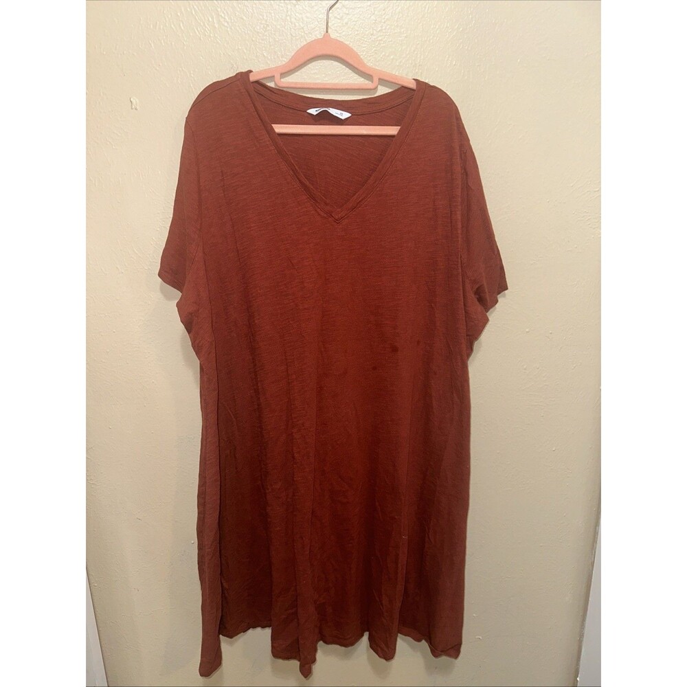 Sonoma Goods For Life Womens 2X V Neck Short Sleeve Casual T Shirt Dress